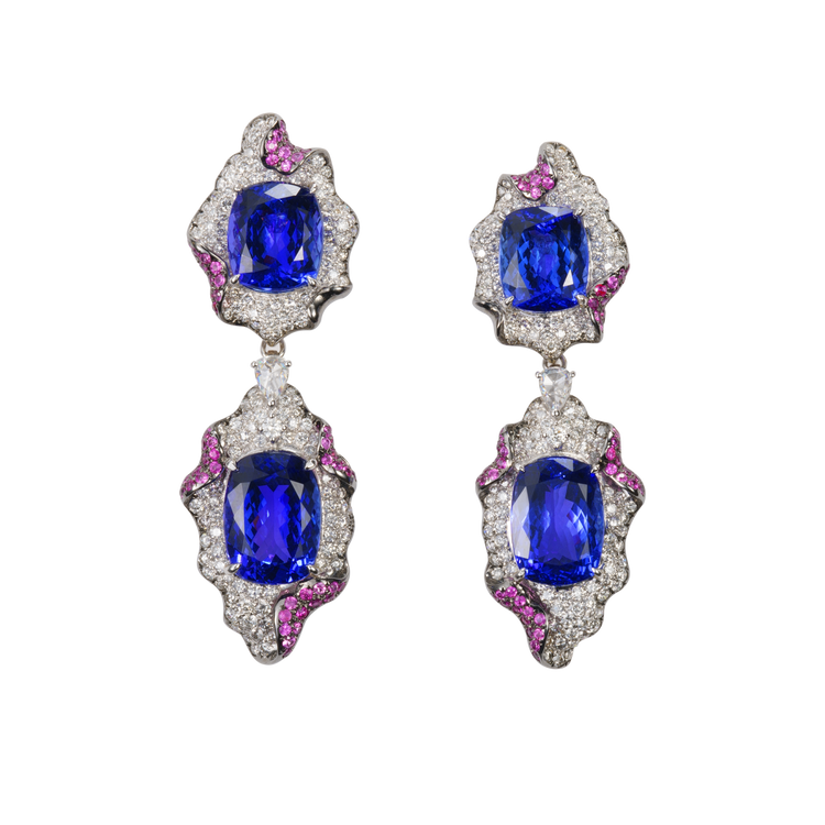 Waves of Midnight Light Earrings