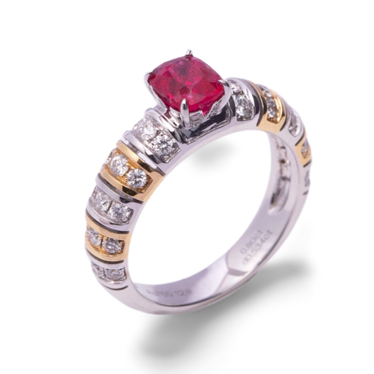 Alternating Gold Spinel Ring