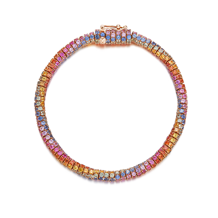 Full Eternity Rainbow Sapphire Bracelet (360° Set)