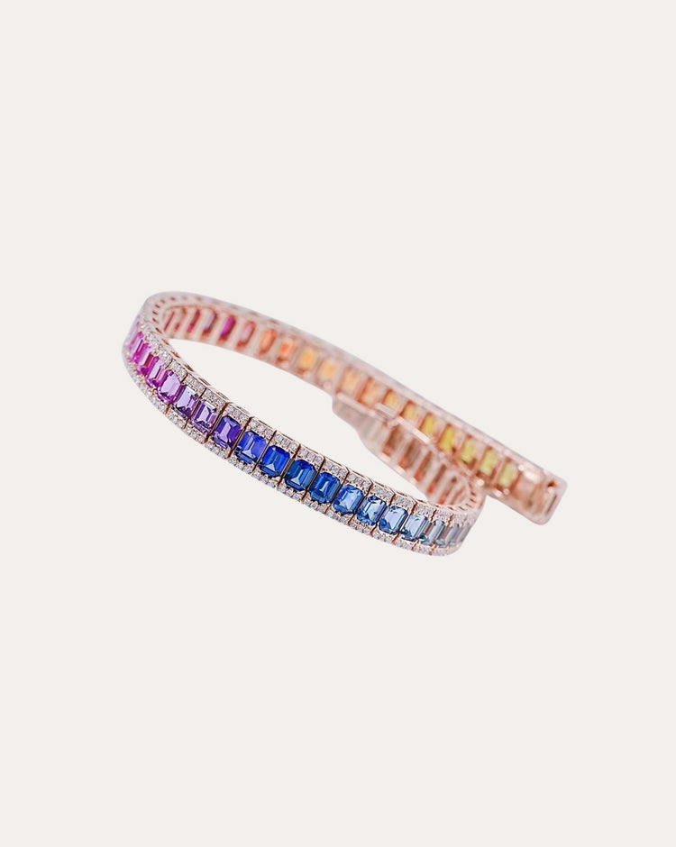 Rainbow Sapphire Bracelet – A Spectrum of Vibrant Elegance