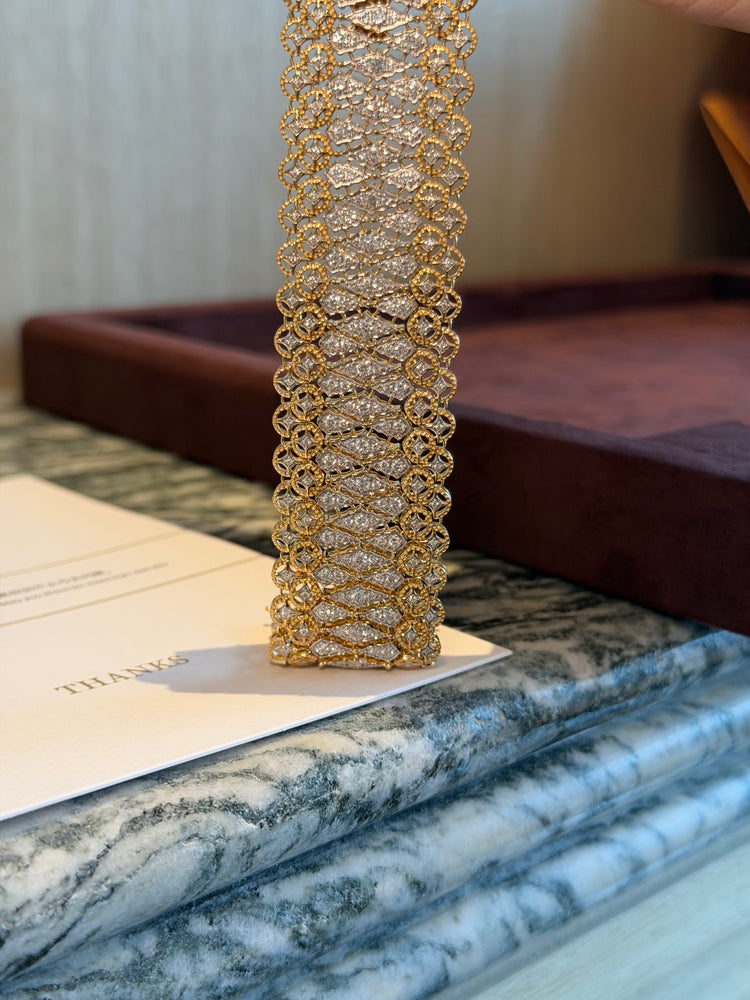 Diamond Statement Bracelet in 18K Gold | Architectural High Jewelry | FOSTIANO