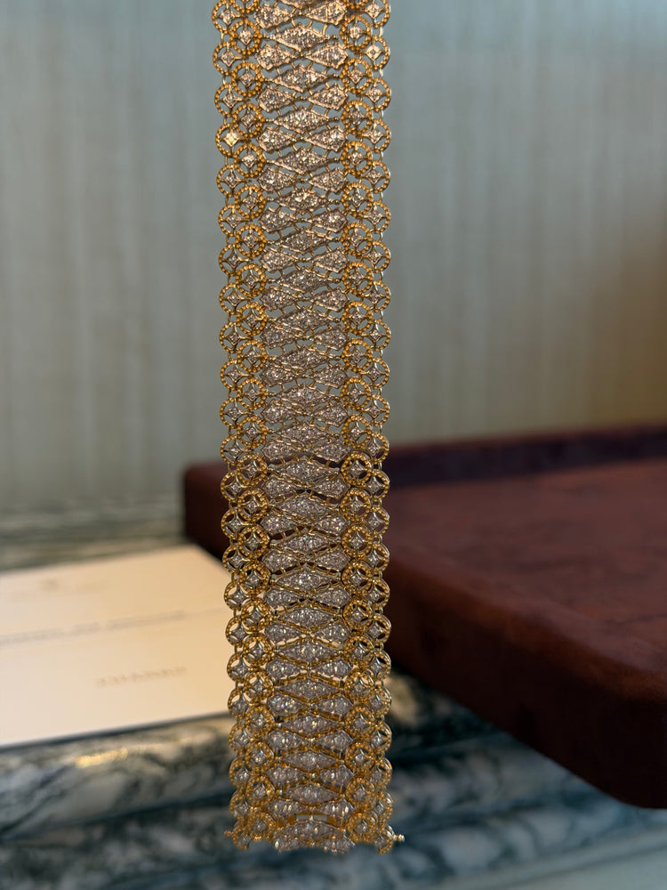 Diamond Statement Bracelet in 18K Gold | Architectural High Jewelry | FOSTIANO