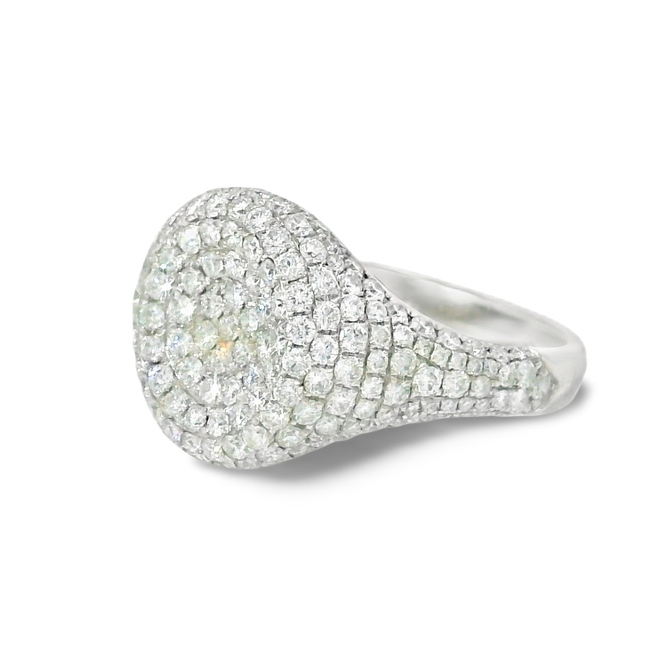 Micro-Pavé Round Brilliant-Cut Diamond Ring