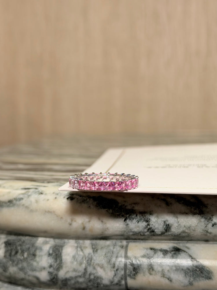 Pink Sapphire Eternity Ring in 18K Gold | Natural Sapphires | FOSTIANO Fine Jewellery