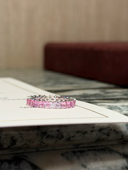Pink Sapphire Eternity Ring in 18K Gold | Natural Sapphires | FOSTIANO Fine Jewellery