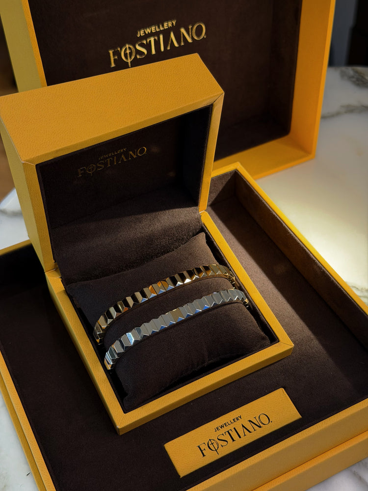 Sculptural Modular Bracelet — Diamond Module | 925 Silver & Lab-Grown Diamond | FOSTIANO LAB