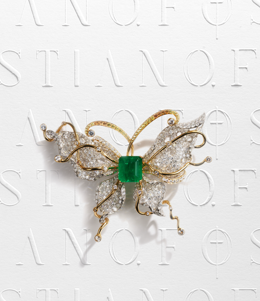 Emerald Butterfly Brooch