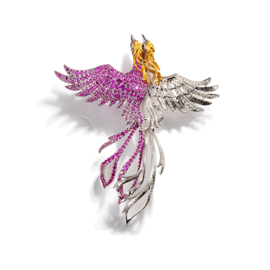 Sapphire & Diamond Phoenix Brooch