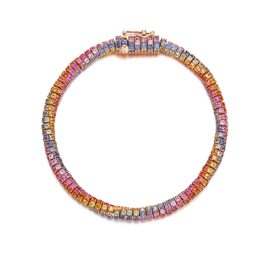 Full Eternity Rainbow Sapphire Bracelet (360° Set)