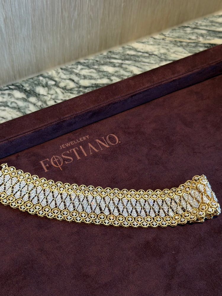 Diamond Statement Bracelet in 18K Gold | Architectural High Jewelry | FOSTIANO