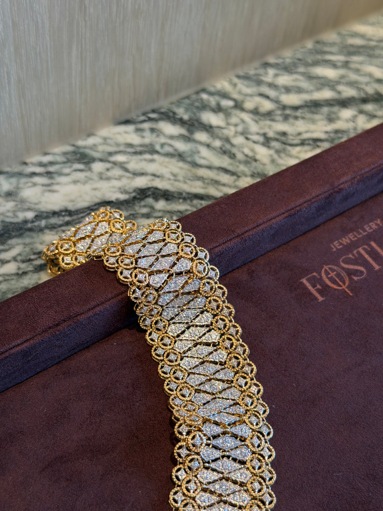 Diamond Statement Bracelet in 18K Gold | Architectural High Jewelry | FOSTIANO