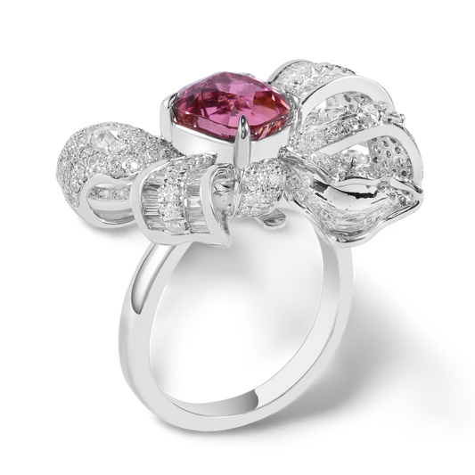 2.89ct Bowtie Design Pink Tourmaline Ring